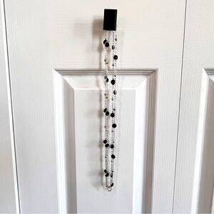 Alfani long silver tone and black necklace